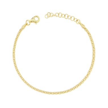 Bracciale Catena Bismark 035 sezione mm 1.8 lunghezza cm 15.5+2 in ARGENTO 925 Galvanica Oro
