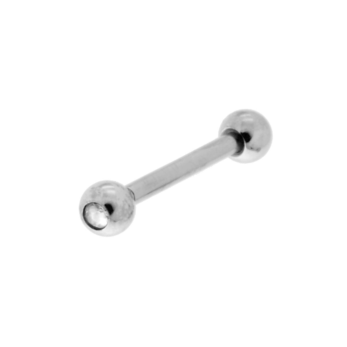 Body Piercing Barbell mm 15 con Palline mm 3 con Zirconi Multicolor in ACCIAIO Chirurgico