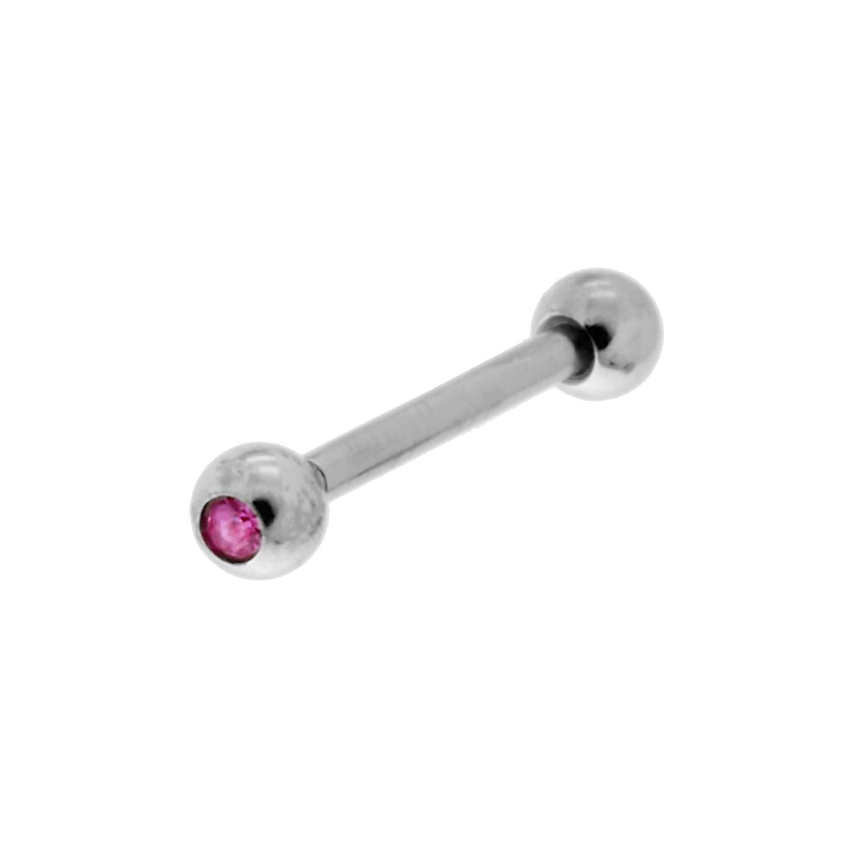 Body Piercing Barbell mm 15 con Palline mm 3 con Zirconi Multicolor in ACCIAIO Chirurgico