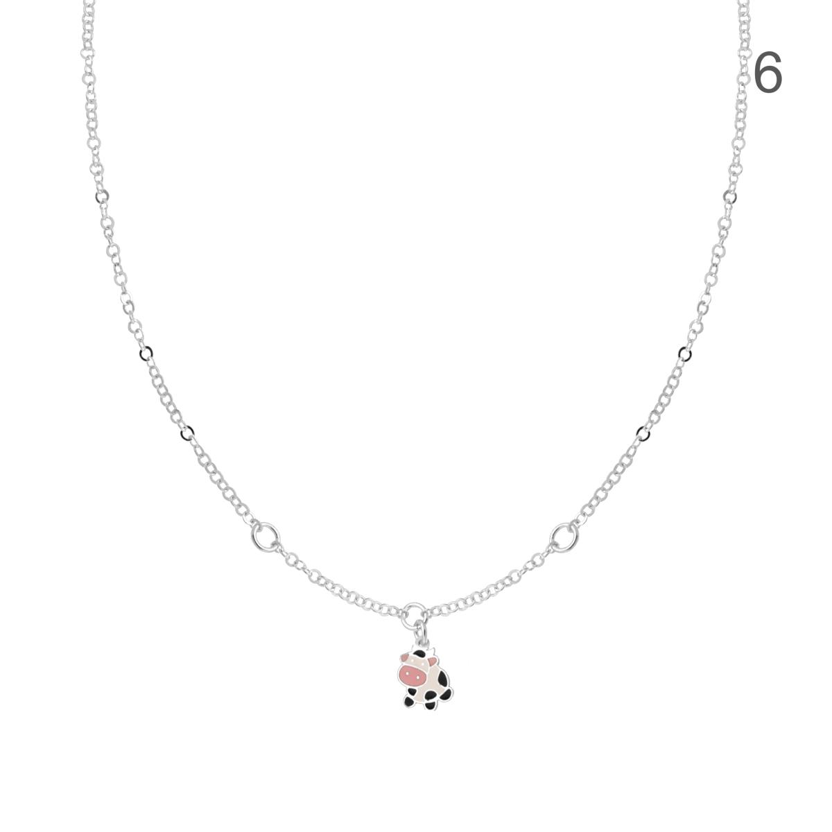 Collana Bimbo Bimba Catena con Soggetti Fantasy con Smalto Multicolor pendenti in ARGENTO 925