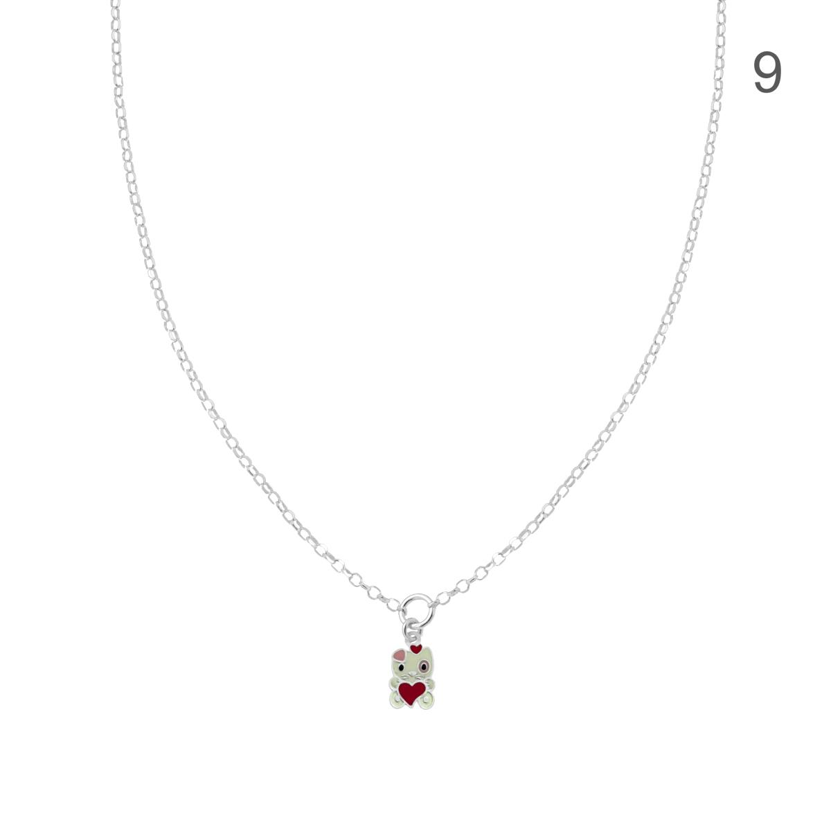 Collana Bimbo Bimba Catena con Soggetti Fantasy con Smalto Multicolor pendenti in ARGENTO 925